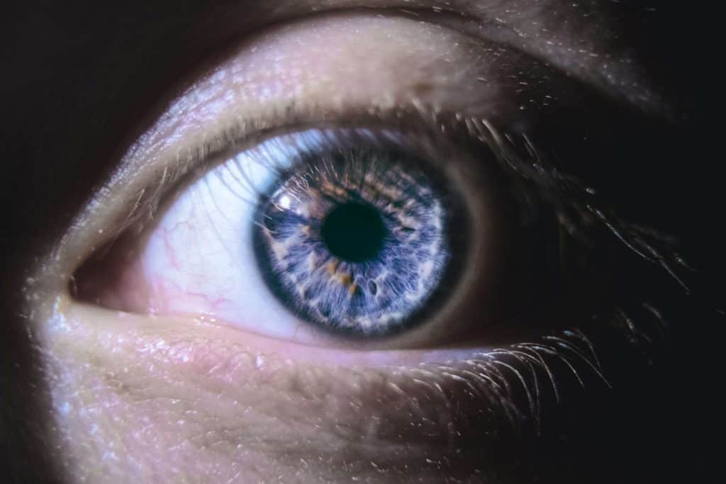 Niebieska tęczówka oka