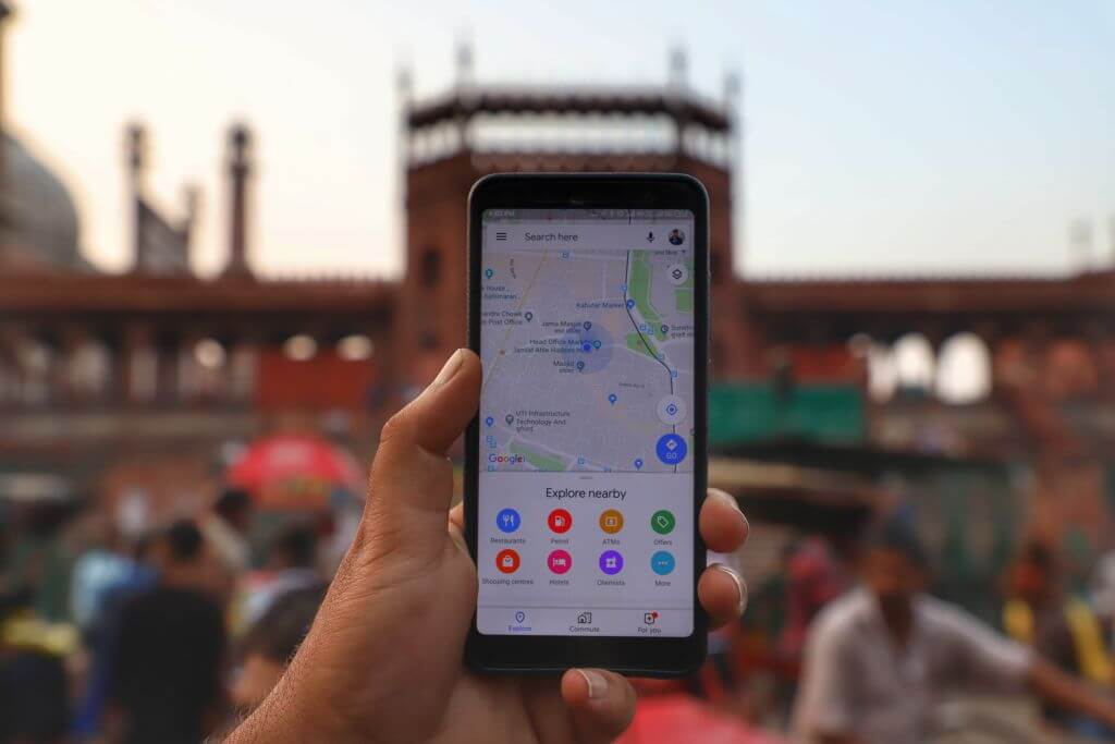 Aplikacja Google Maps w telefonie